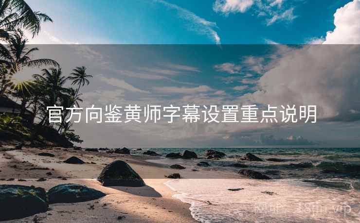 官方向鉴黄师字幕设置重点说明